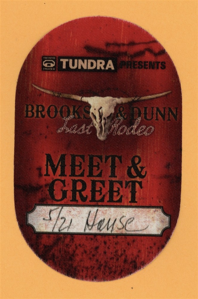 Brooks & Dunn 2010 Last Rodeo Concert Tour MEET & GREET Backstage Pass