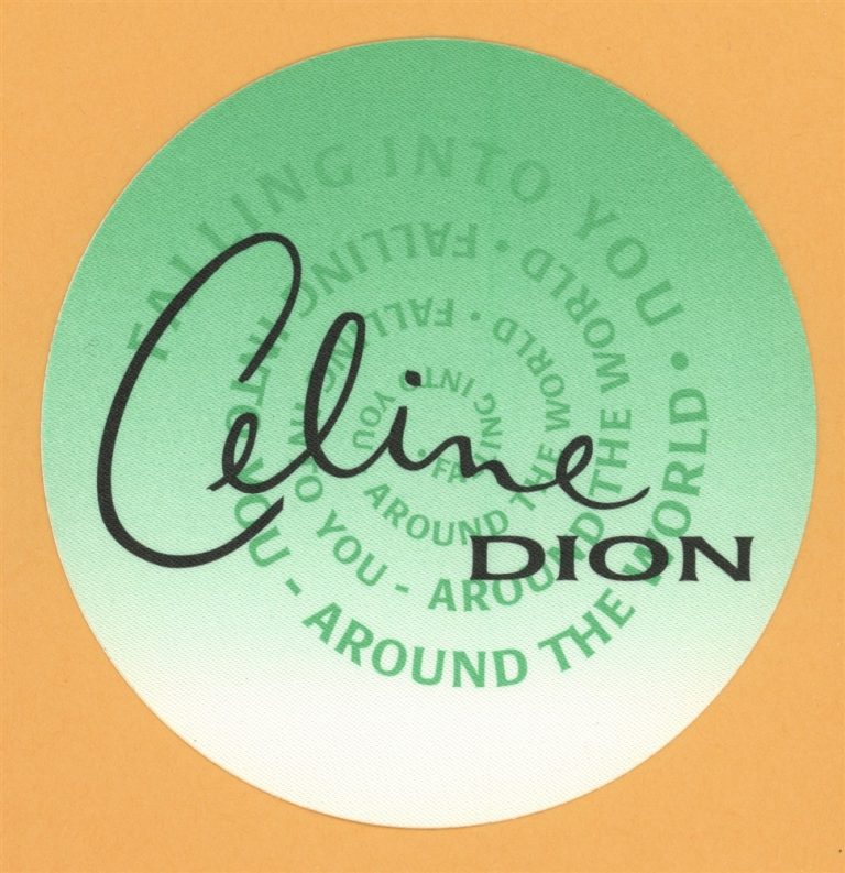 Celine Dion 1996 Falling Into You Concert Tour Backstage Pass