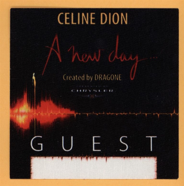 Celine Dion 2006 A New Day Concert Tour GUEST Backstage Pass