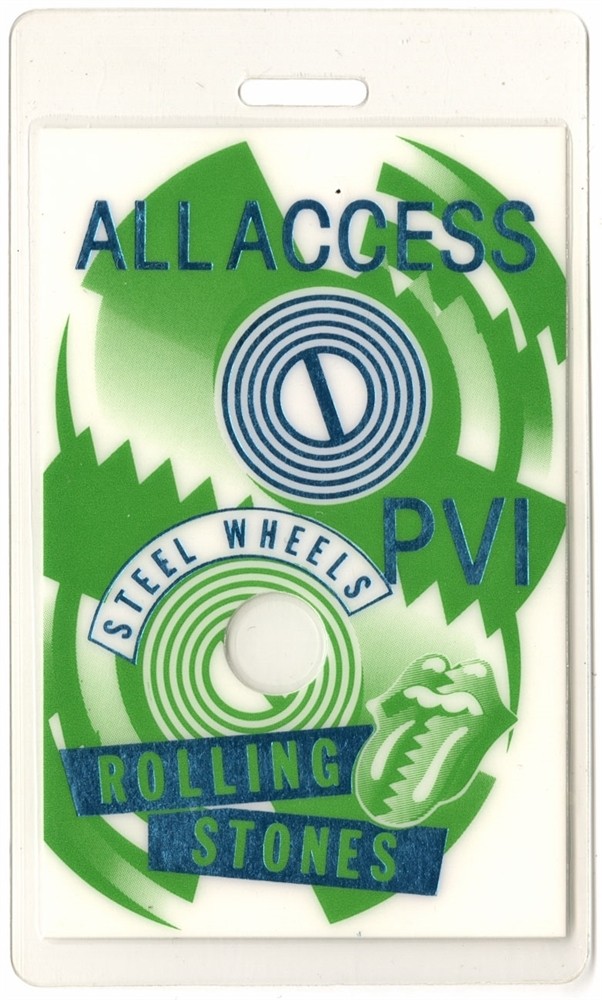 Rolling Stones 1989 Concert Laminated Backstage Pass Steel Wheels Tour