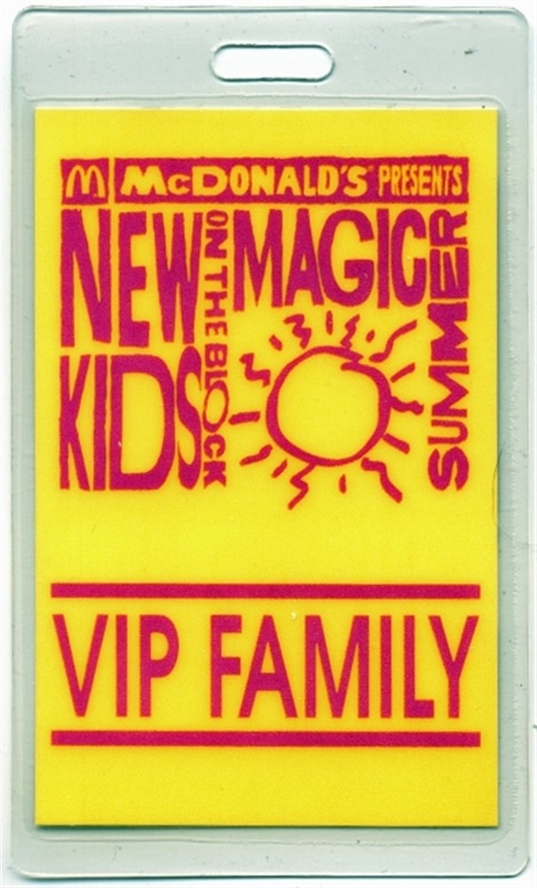 New Kids on the Block 1990 Laminated Backstage Pass Magic Summer Tour