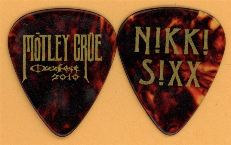 Motley Crue Nikki Sixx Vintage Guitar Pick - 2010 Ozzfest Tour