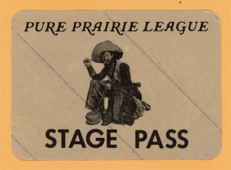 Pure Prairie League 1975 Two Lane Highway Concert Tour STAGE Backstage Pass