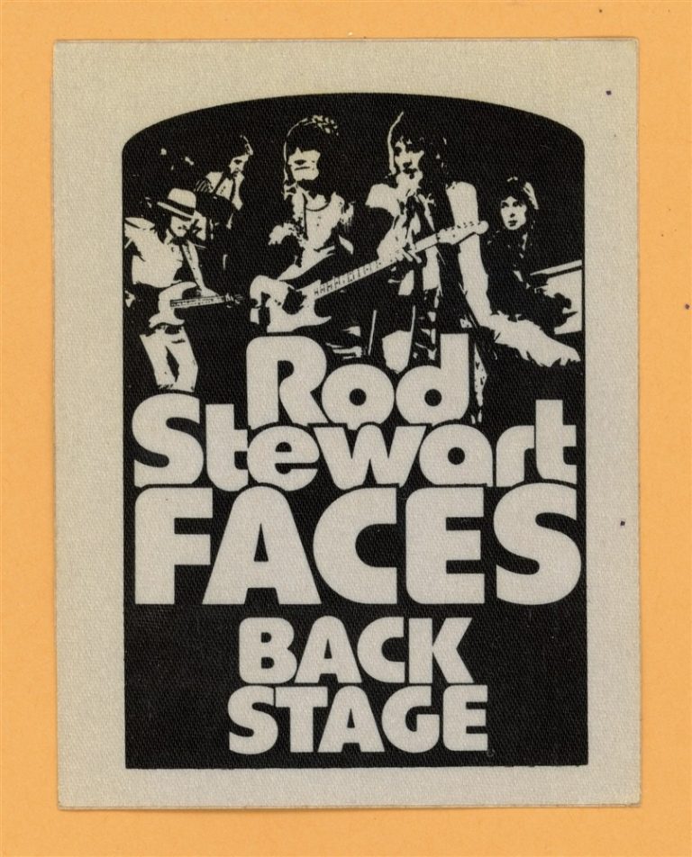 Rod Stewart 1973 Faces Concert Tour Backstage Pass