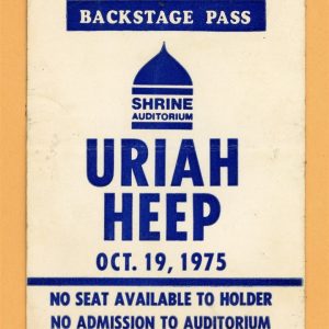 Uriah Heep 1975 Return To Fantasy Concert Tour Backstage Pass