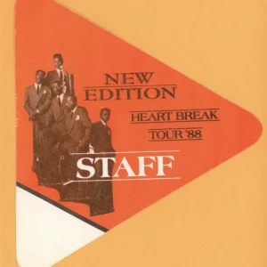 New Edition 1988 Heart Break Concert Tour STAFF Backstage Pass