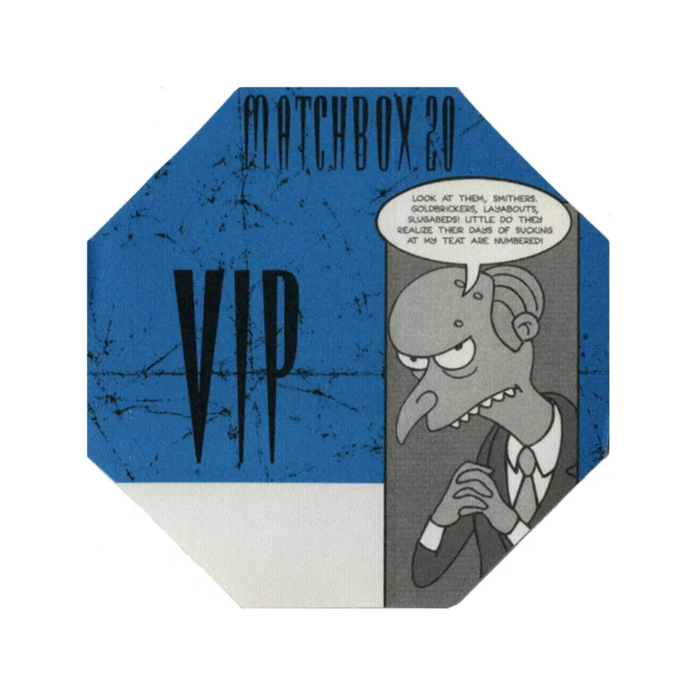 Matchbox 20 2001 Mad Season Concert Tour VIP Backstage Pass