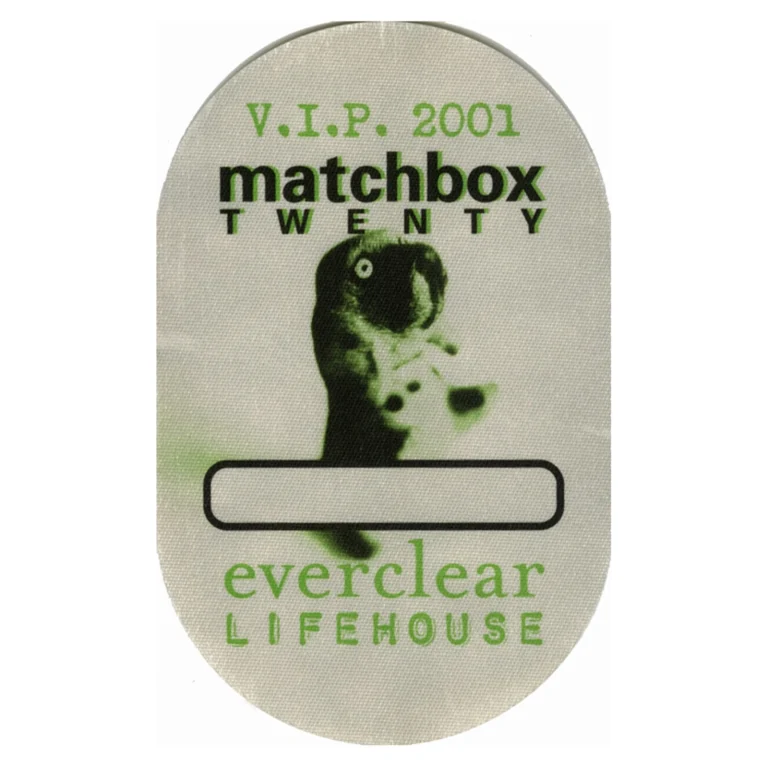 Matchbox 20 2001 Mad Season Concert Tour VIP Backstage Pass