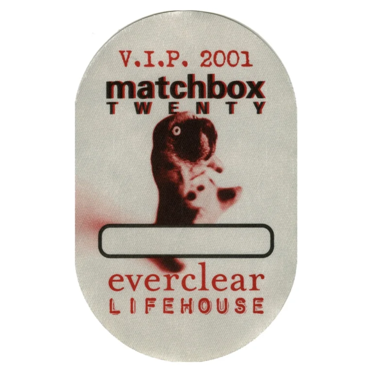 Matchbox 20 2001 Mad Season Concert Tour VIP Backstage Pass