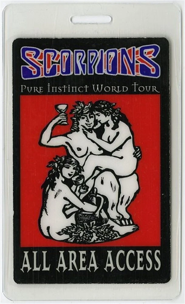 Scorpions 1996 Concert Laminated Backstage Pass Pure Instinct Tour AA
