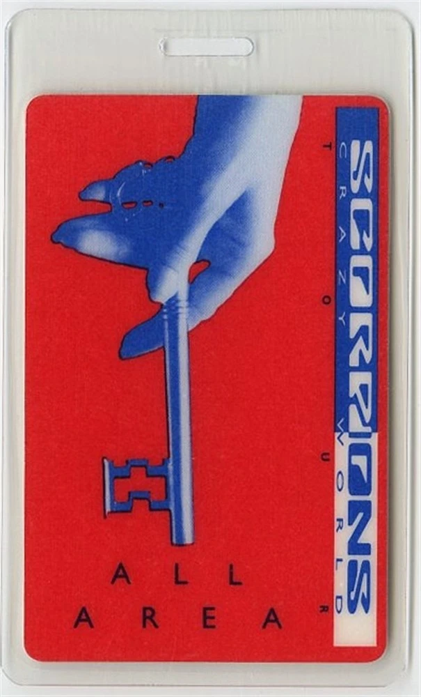 Scorpions 1990 Crazy World Concert Tour All Access Laminated Backstage Pass