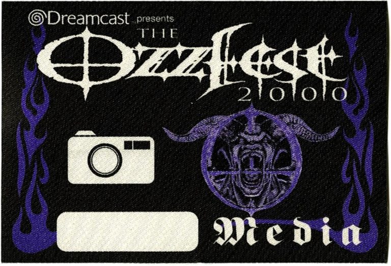 Ozzy Osbourne 2000 Ozzfest w/ Pantera Concert Tour Media Backstage Pass