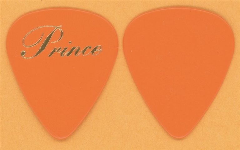 Prince Rare Gold on Orange Vintage Tour Guitar Pick
