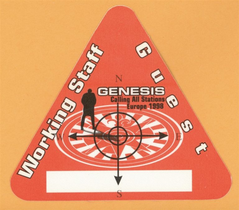 Genesis 1998 Calling All Stations Concert Tour WORKING Backstage Pass