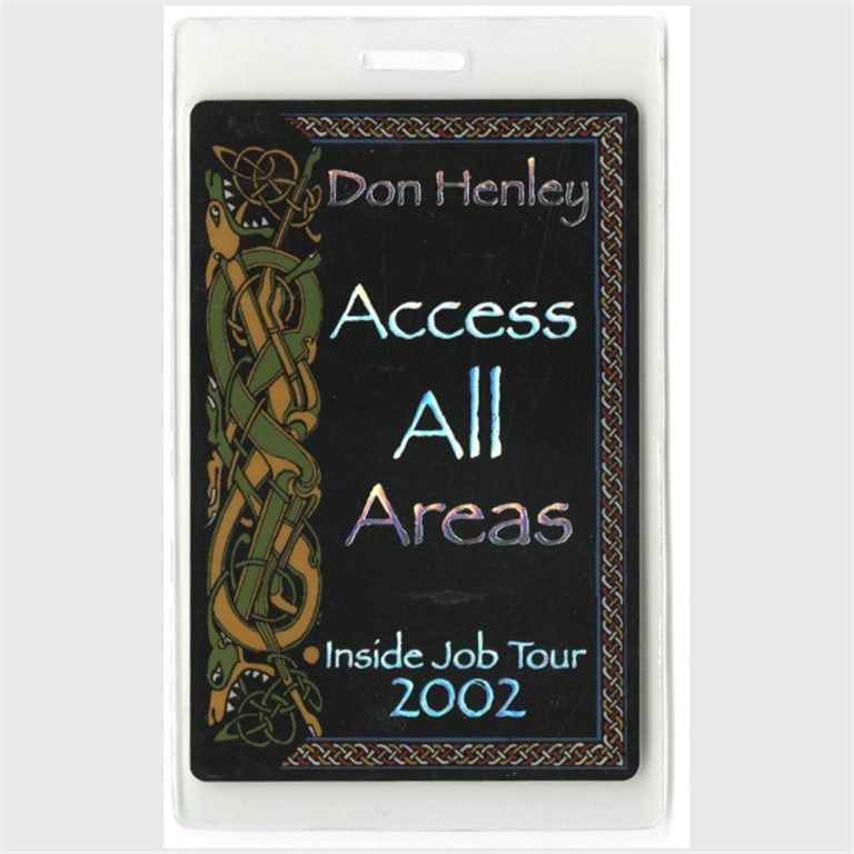Don Henley 2002 Inside Job Tour Concert Tour Laminated Backstage Pass The Eagles
