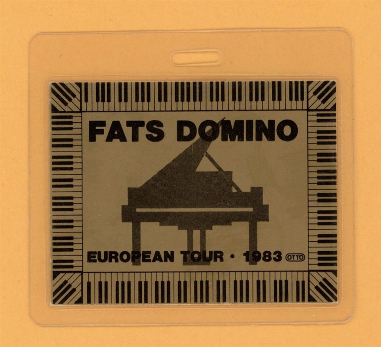 Fats Domino 1983 European Tour All Access Laminated Backstage Pass