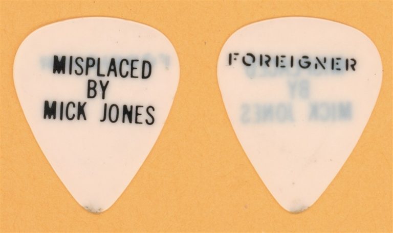 Foreigner Mick Jones Vintage Guitar Pick - 1987 Inside Information Tour
