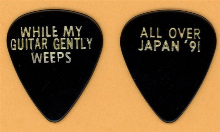 George Harrison Gently Weeps Vintage Guitar Pick - 1991 All Over Japan Tour