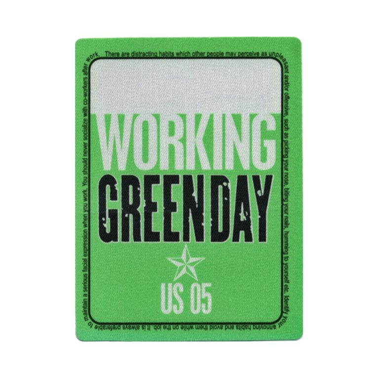 Green Day 2005 American Idiot Concert Tour Working Backstage Pass