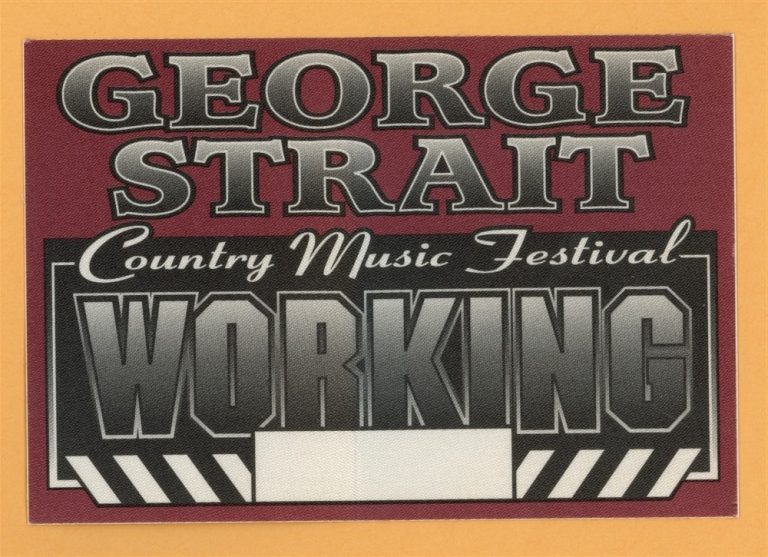 George Strait 2002 Country Music Festival Concert Tour WORKING Backstage Pass