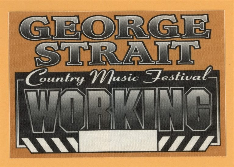 George Strait 2002 Country Music Festival Concert Tour WORKING Backstage Pass