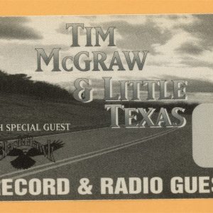 Tim McGraw 1995 w/ Little Texas All I Want Concert Tour Radio Backstage Pass