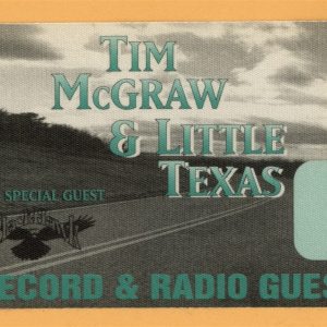 Tim McGraw 1995 w/ Little Texas All I Want Concert Tour Radio Backstage Pass