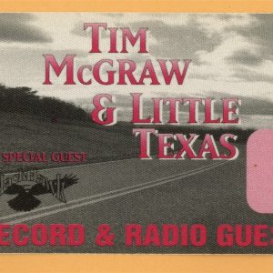 Tim McGraw 1995 w/ Little Texas All I Want Concert Tour Radio Backstage Pass
