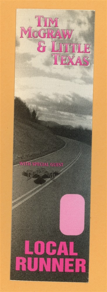 Tim McGraw 1995 w/ Little Texas All I Want Concert Tour Runner Backstage Pass