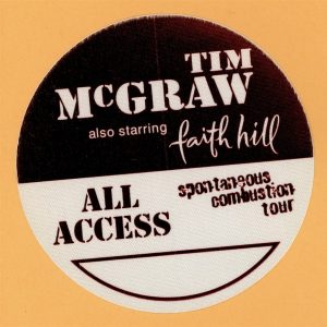 Tim McGraw 1996 w/ Faith Hill Concert Tour All Access Backstage Pass