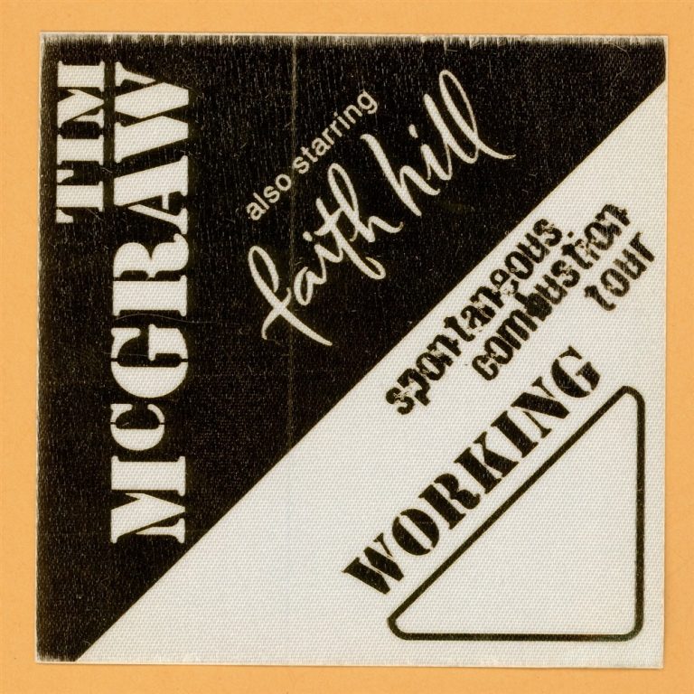 Tim McGraw 1996 w/ Faith Hill Concert Tour Working Backstage Pass