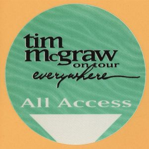 Tim McGraw 1997 Everywhere Concert Tour All Access Backstage Pass