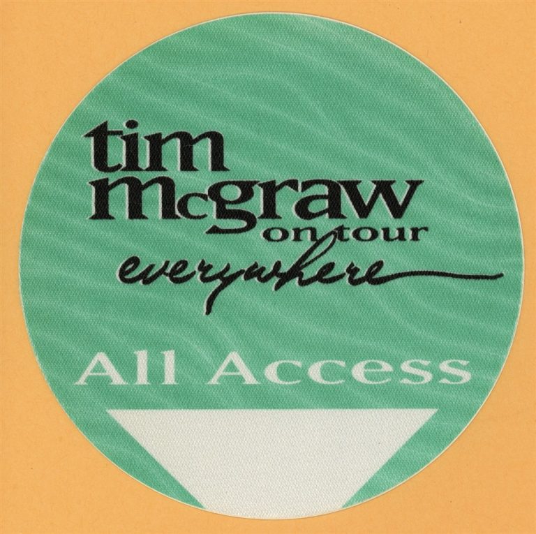 Tim McGraw 1997 Everywhere Concert Tour All Access Backstage Pass