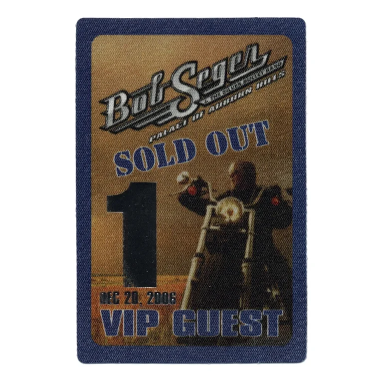 Bob Seger 2006 Face the Promise Concert Tour VIP Guest Backstage Pass