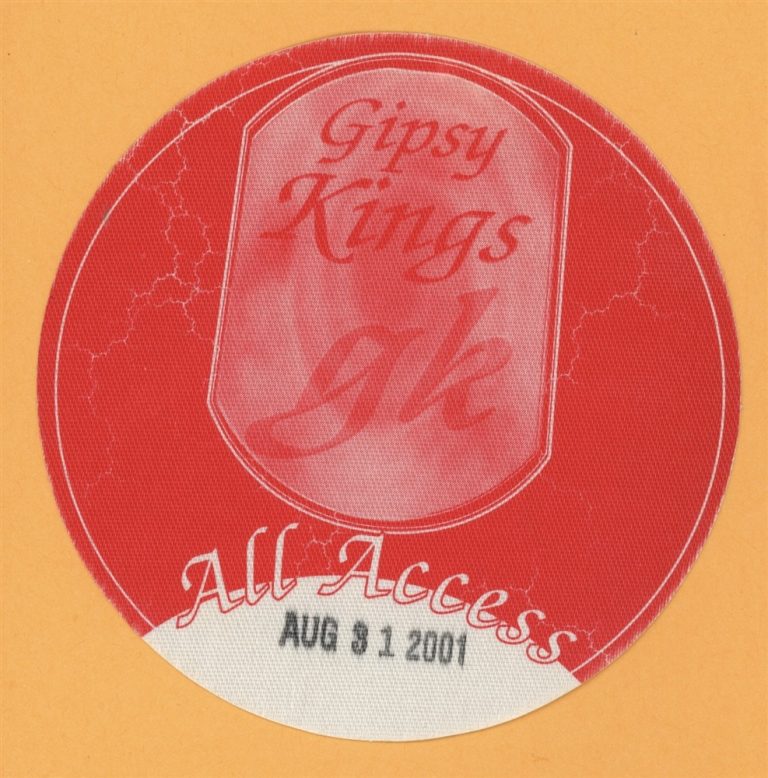 Gipsy Kings 2001 Concert Tour ALL ACCESS Backstage Pass