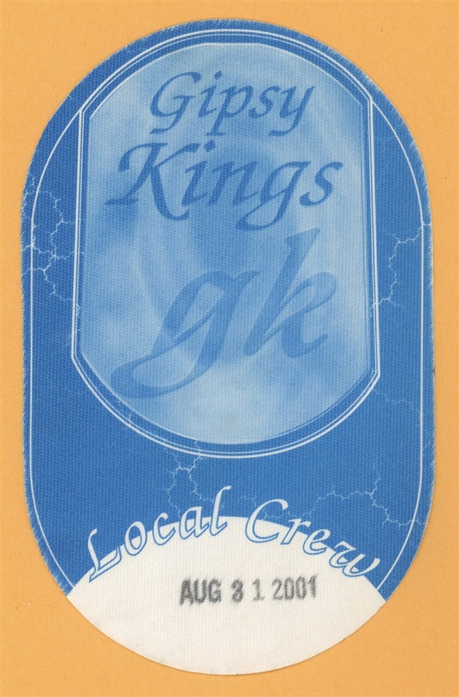 Gipsy Kings 2001 Concert Tour CREW Backstage Pass