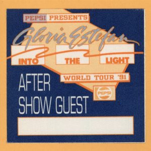 Gloria Estefan 1991 Into The Light Concert Tour AFTER Backstage Pass - Pepsi