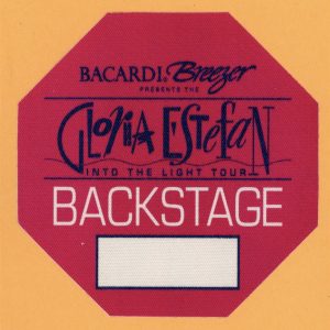 Gloria Estefan 1991 Into The Light Concert Tour Backstage Pass