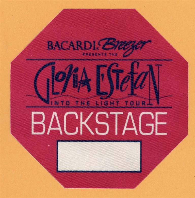 Gloria Estefan 1991 Into The Light Concert Tour Backstage Pass