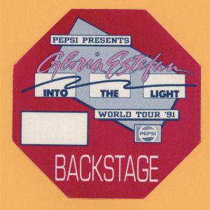 Gloria Estefan 1991 Into The Light Concert Tour Backstage Pass - Pepsi