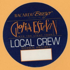 Gloria Estefan 1991 Into The Light Concert Tour CREW Backstage Pass