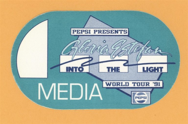 Gloria Estefan 1991 Into The Light Concert Tour MEDIA Backstage Pass - Pepsi