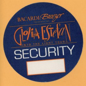 Gloria Estefan 1991 Into The Light Concert Tour SECURITY Backstage Pass