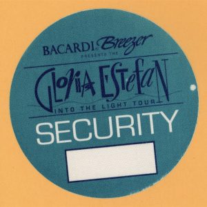 Gloria Estefan 1991 Into The Light Concert Tour SECURITY Backstage Pass