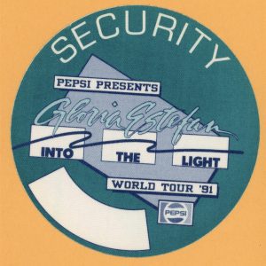 Gloria Estefan 1991 Into The Light Concert Tour SECURITY Backstage Pass - Pepsi