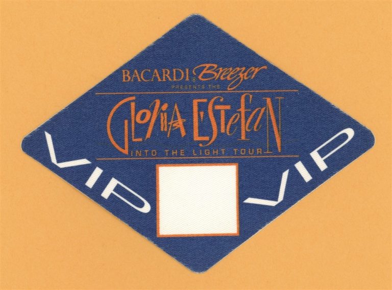 Gloria Estefan 1991 Into The Light Concert Tour VIP Backstage Pass