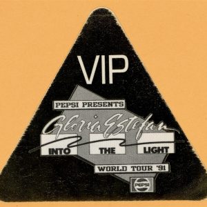 Gloria Estefan 1991 Into The Light Concert Tour VIP Backstage Pass - GOLD Pepsi