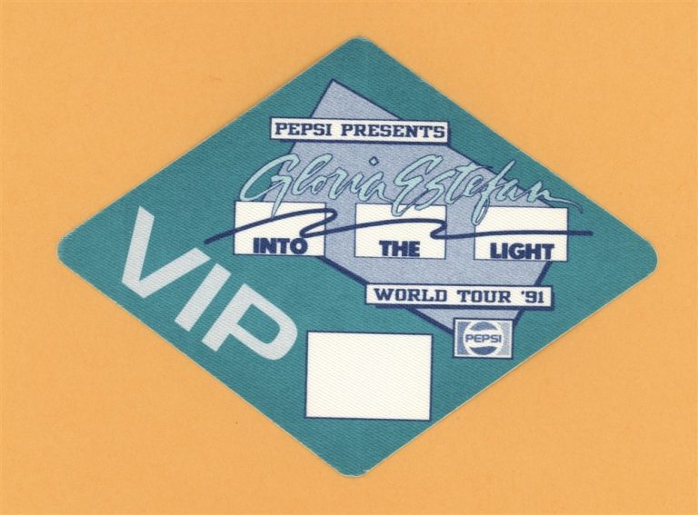 Gloria Estefan 1991 Into The Light Concert Tour VIP Backstage Pass - Pepsi