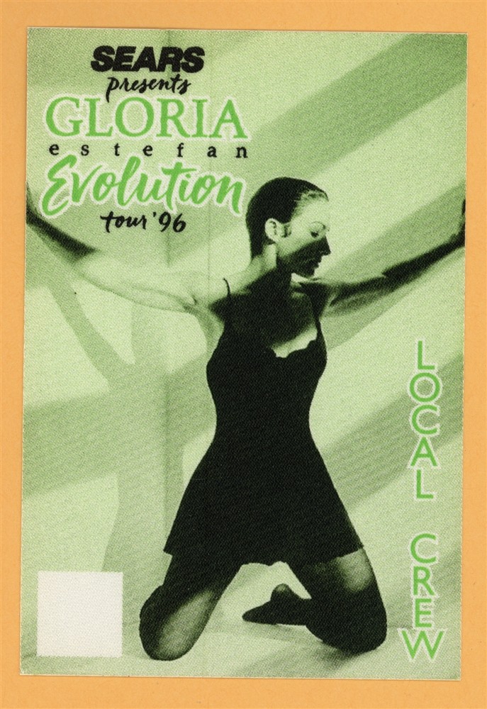 Gloria Estefan 1996 Evolution Concert Tour CREW Backstage Pass