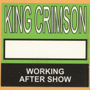King Crimson 1995 Thrak Concert Tour Backstage Pass